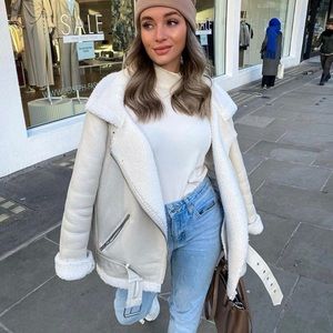 Zara double faced faux shearling biker jacket